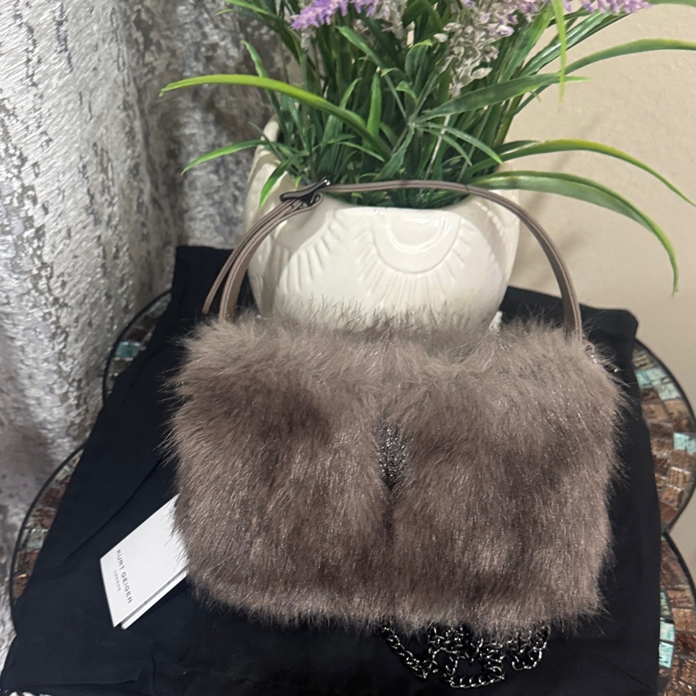 Kurt Geiger London Mini Bond Faux Fur Shoulder Bag